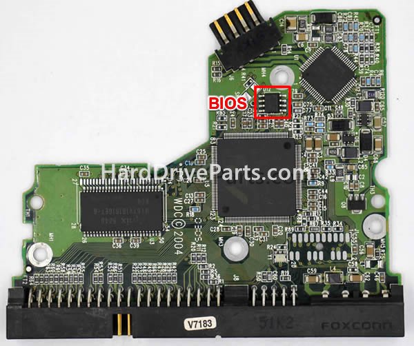 Cambiar el chip de la BIOS en 2060-701292-001 placa lógica de PCB de disco duro WD