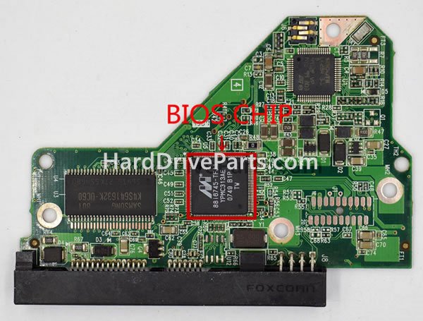 Cambiar el chip de la BIOS en 2060-701444-004 placa lógica de PCB de disco duro WD