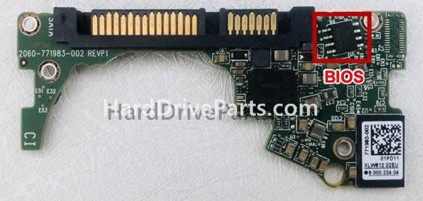 Cambiar el chip de la BIOS en 2060-771983-002 placa lógica de PCB de disco duro WD