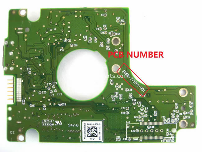 WD WD5000BMVW-11AMCS2 Tarjeta Logica 2060-771761-001